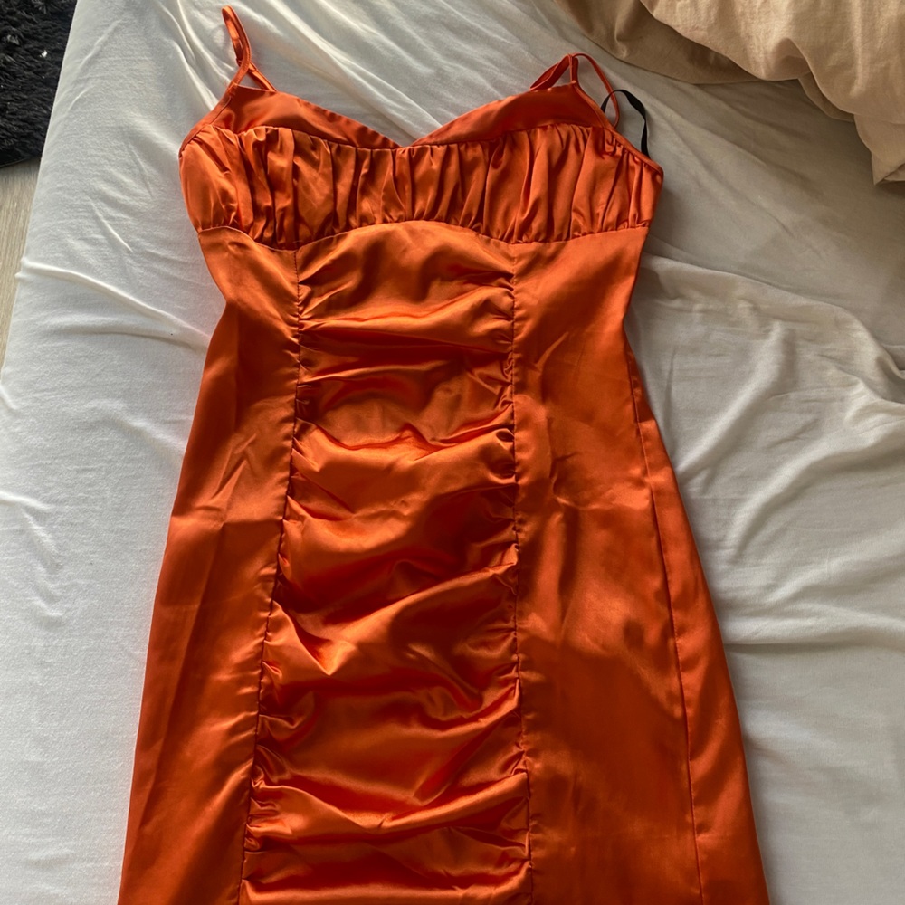 Guess Orange Mini Satin Dress